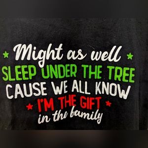 Christmas Ladies T-shirt "Might As Well Put Me Under the Tree" in black